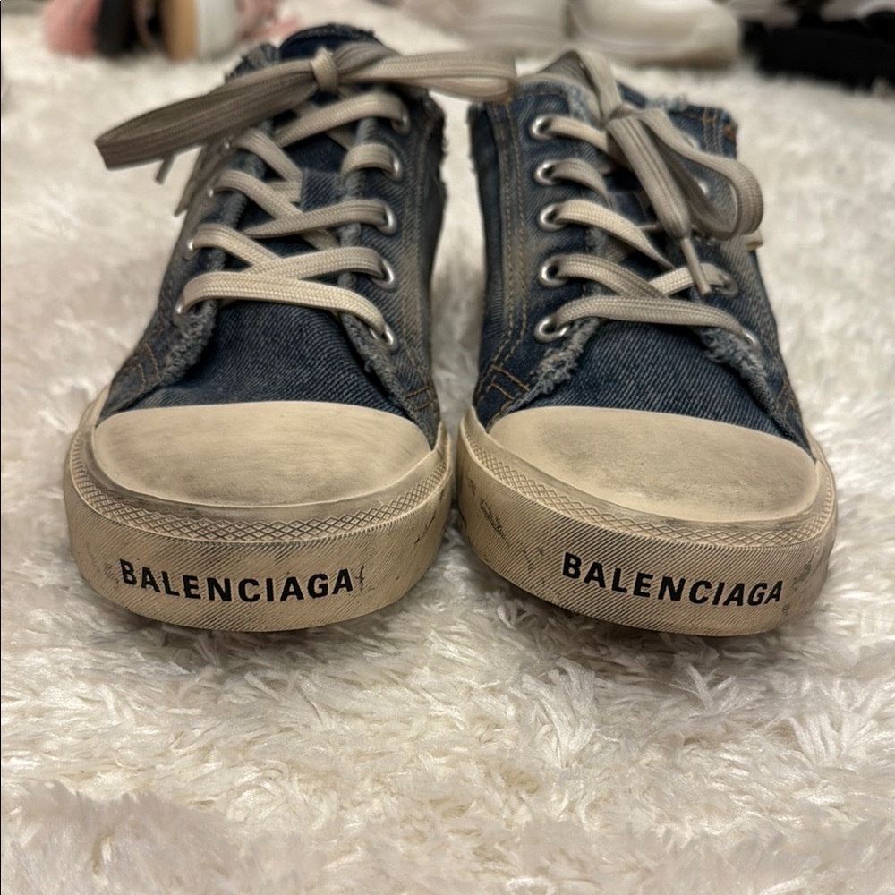 Balenciaga women distressed look Denim Sneakers new never worn - Picture 4 of 10